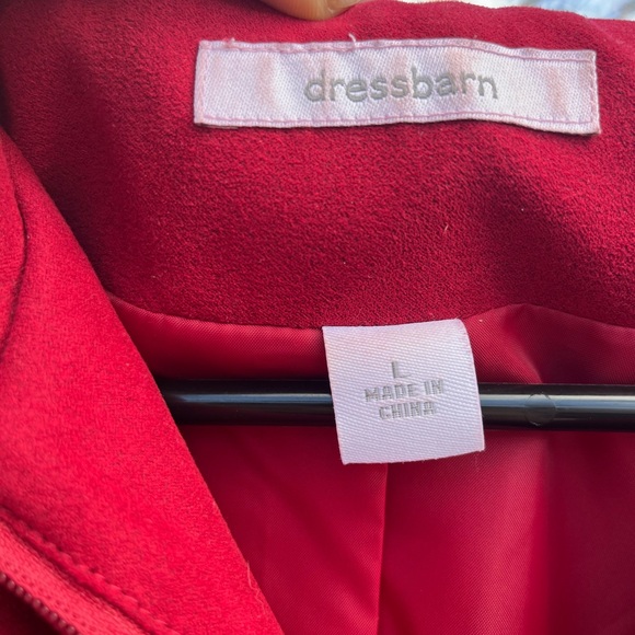🔥 Red Suede-like Women’s Large Jacket from Dressbarn w/ pockets - Picture 2 of 6